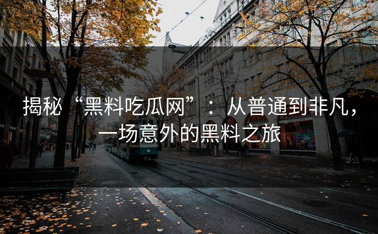 揭秘“黑料吃瓜网”：从普通到非凡，一场意外的黑料之旅